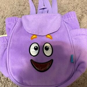 Purple Kids Backpack with Cartoon Face